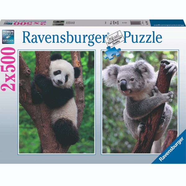 ravensburger-puzzel-panda-en-koala-2-x-500-stukjes